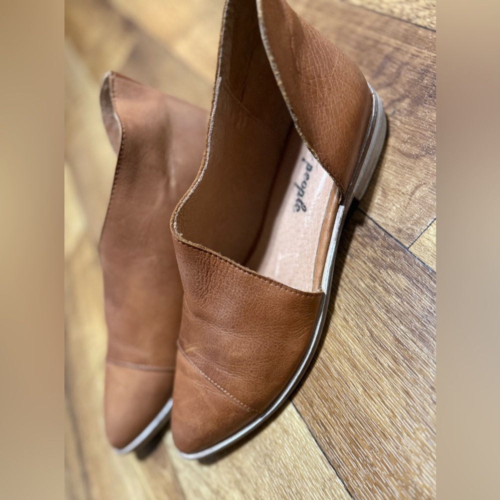 Free People Tan Leather Flats